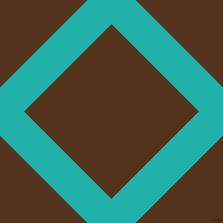 45/135 degree angle diagonal checkered chequered lines, 114 pixel line width, 414 pixel square size, Light Sea Green and Brown Bramble plaid checkered seamless tileable