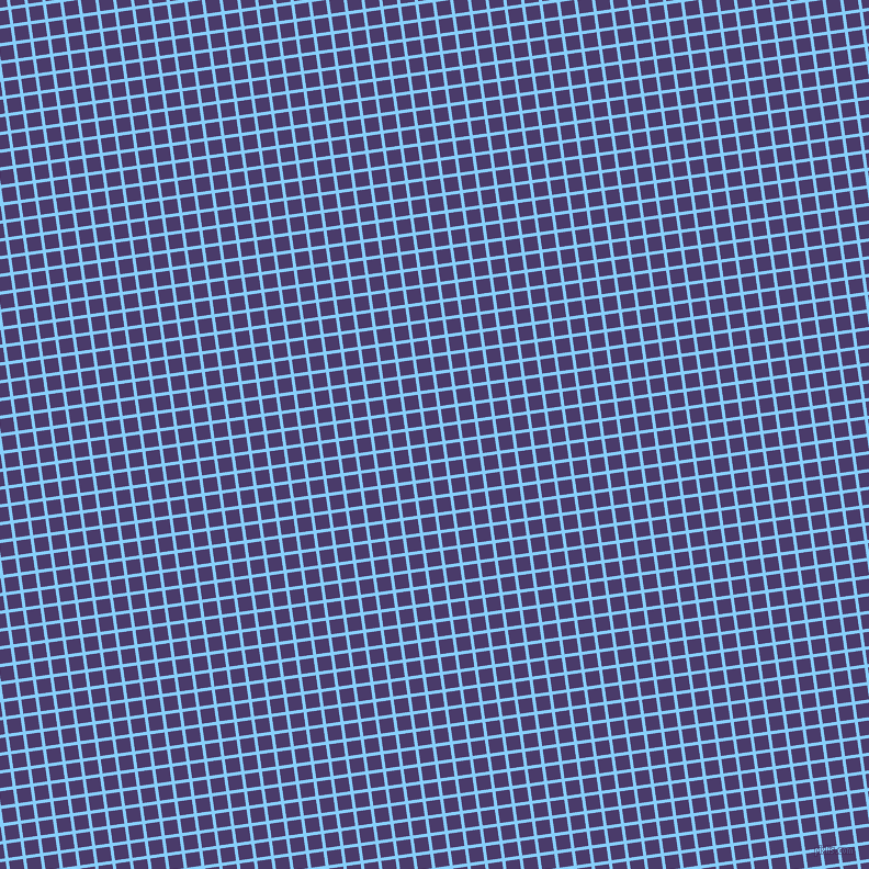 8/98 degree angle diagonal checkered chequered lines, 3 pixel lines width, 13 pixel square size, Light Sky Blue and Meteorite plaid checkered seamless tileable