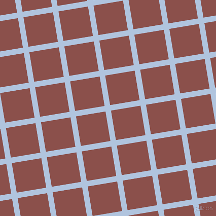 9/99 degree angle diagonal checkered chequered lines, 11 pixel lines width, 59 pixel square size, Light Steel Blue and Lotus plaid checkered seamless tileable