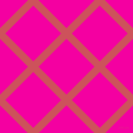 45/135 degree angle diagonal checkered chequered lines, 25 pixel lines width, 133 pixel square size, Mandy and Hollywood Cerise plaid checkered seamless tileable