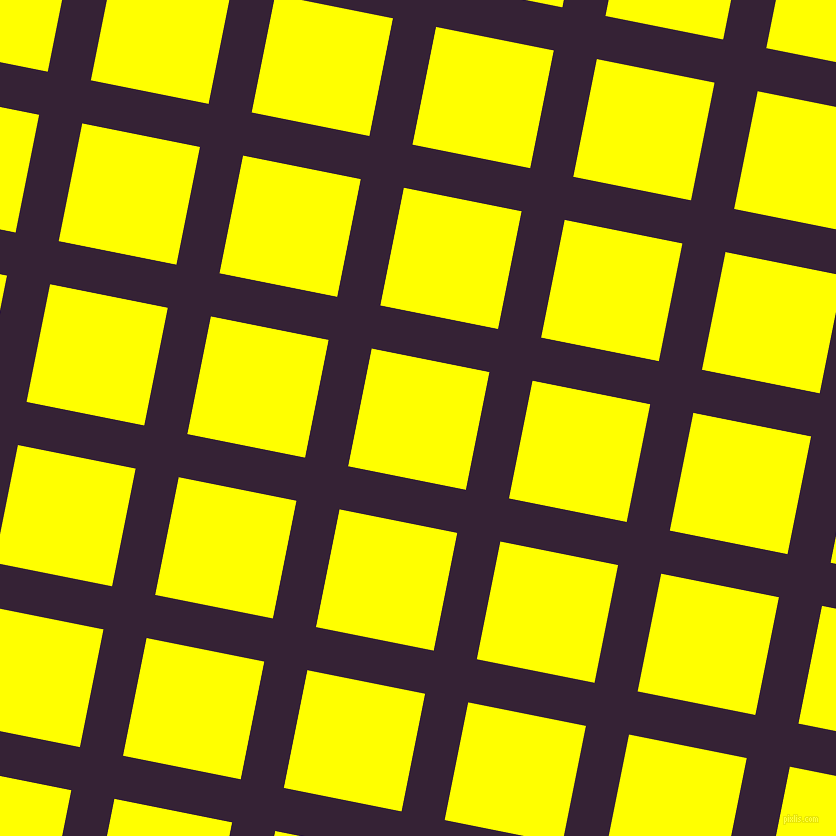 79/169 degree angle diagonal checkered chequered lines, 44 pixel lines width, 120 pixel square size, Mardi Gras and Yellow plaid checkered seamless tileable