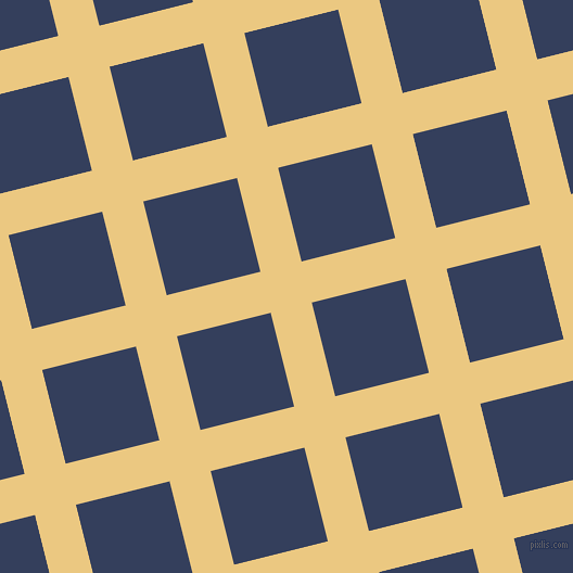 14/104 degree angle diagonal checkered chequered lines, 39 pixel line width, 89 pixel square size, Marzipan and Gulf Blue plaid checkered seamless tileable