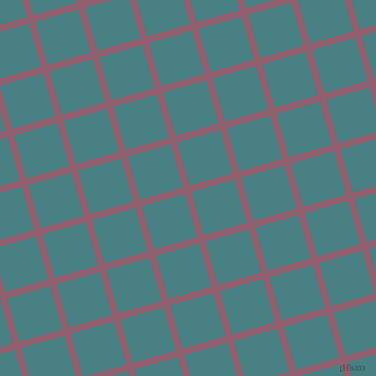 16/106 degree angle diagonal checkered chequered lines, 10 pixel lines width, 65 pixel square size, Mauve Taupe and Paradiso plaid checkered seamless tileable