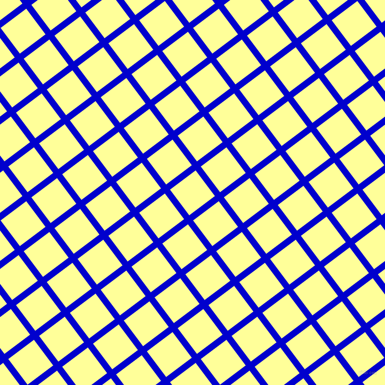 37/127 degree angle diagonal checkered chequered lines, 13 pixel lines width, 65 pixel square size, Medium Blue and Canary plaid checkered seamless tileable