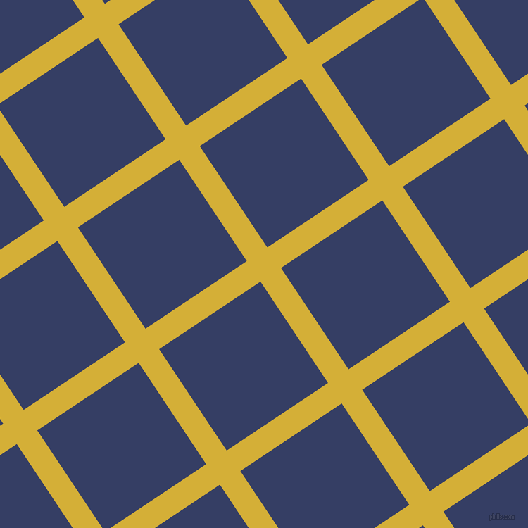 34/124 degree angle diagonal checkered chequered lines, 35 pixel line width, 173 pixel square size, Metallic Gold and Bay Of Many plaid checkered seamless tileable
