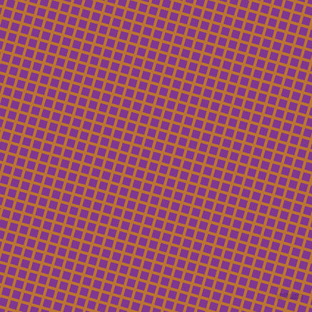 74/164 degree angle diagonal checkered chequered lines, 4 pixel lines width, 11 pixel square size, Meteor and Vivid Violet plaid checkered seamless tileable