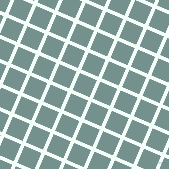 67/157 degree angle diagonal checkered chequered lines, 13 pixel lines width, 65 pixel square size, Mint Cream and Juniper plaid checkered seamless tileable