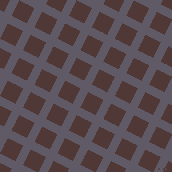 63/153 degree angle diagonal checkered chequered lines, 36 pixel lines width, 73 pixel square size, Mobster and Cocoa Bean plaid checkered seamless tileable