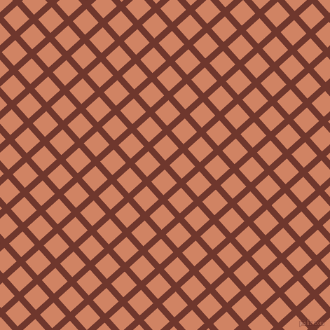 42/132 degree angle diagonal checkered chequered lines, 9 pixel line width, 26 pixel square size, Mocha and Burning Sand plaid checkered seamless tileable
