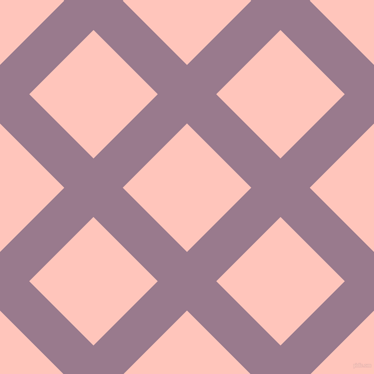 45/135 degree angle diagonal checkered chequered lines, 82 pixel lines width, 180 pixel square size, Mountbatten Pink and Your Pink plaid checkered seamless tileable