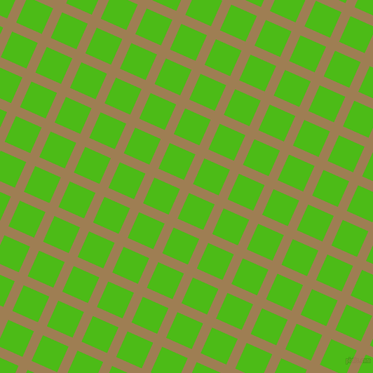 66/156 degree angle diagonal checkered chequered lines, 14 pixel line width, 40 pixel square size, Muesli and Kelly Green plaid checkered seamless tileable