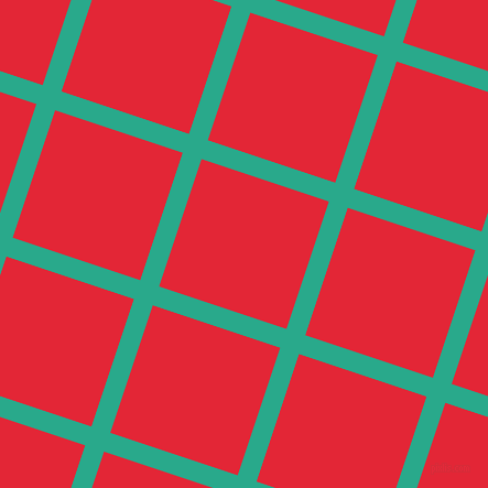 72/162 degree angle diagonal checkered chequered lines, 18 pixel lines width, 122 pixel square size, Niagara and Alizarin plaid checkered seamless tileable
