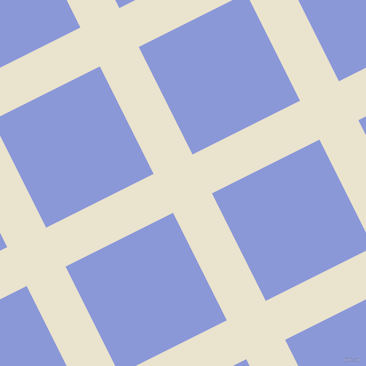 27/117 degree angle diagonal checkered chequered lines, 89 pixel line width, 246 pixel square size, Orange White and Portage plaid checkered seamless tileable