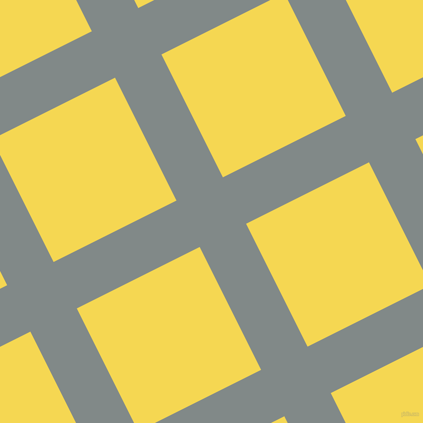 27/117 degree angle diagonal checkered chequered lines, 105 pixel line width, 278 pixel square size, Oslo Grey and Energy Yellow plaid checkered seamless tileable