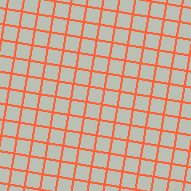 81/171 degree angle diagonal checkered chequered lines, 7 pixel lines width, 46 pixel square size, Outrageous Orange and Tasman plaid checkered seamless tileable