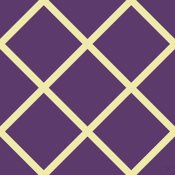 45/135 degree angle diagonal checkered chequered lines, 24 pixel line width, 187 pixel square size, Pale Goldenrod and Honey Flower plaid checkered seamless tileable