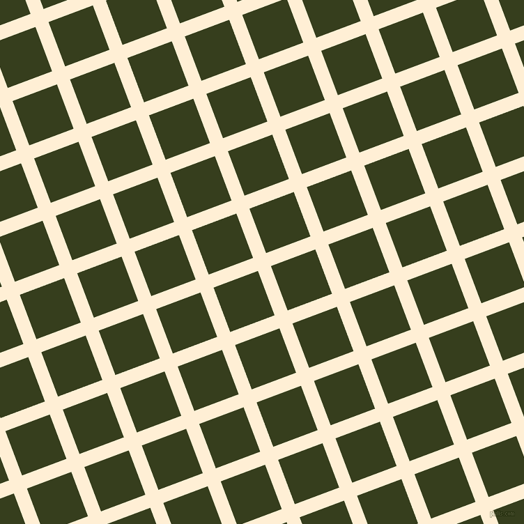 21/111 degree angle diagonal checkered chequered lines, 20 pixel lines width, 68 pixel square size, Papaya Whip and Turtle Green plaid checkered seamless tileable