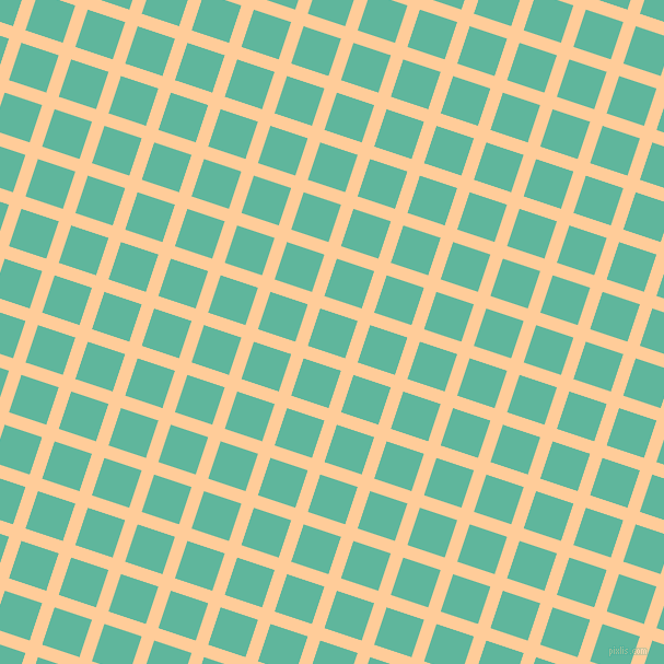 72/162 degree angle diagonal checkered chequered lines, 12 pixel line width, 36 pixel square size, Peach-Orange and Keppel plaid checkered seamless tileable