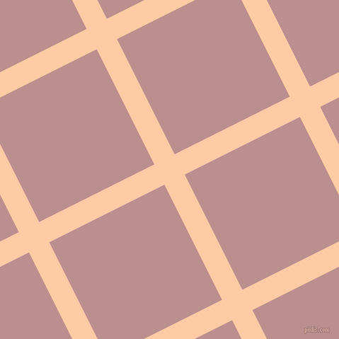 27/117 degree angle diagonal checkered chequered lines, 32 pixel line width, 182 pixel square size, Peach and Rosy Brown plaid checkered seamless tileable
