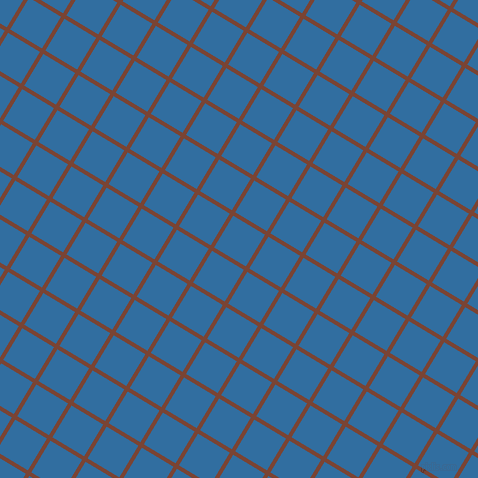 59/149 degree angle diagonal checkered chequered lines, 4 pixel line width, 37 pixel square size, Peanut and Lochmara plaid checkered seamless tileable