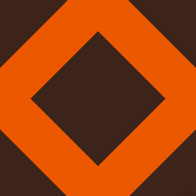 45/135 degree angle diagonal checkered chequered lines, 138 pixel line width, 305 pixel square size, Persimmon and Brown Pod plaid checkered seamless tileable