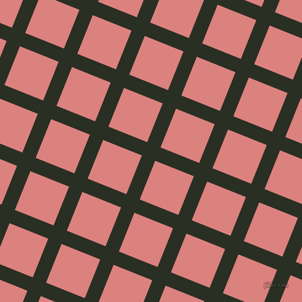 68/158 degree angle diagonal checkered chequered lines, 21 pixel line width, 61 pixel square size, Pine Tree and Sea Pink plaid checkered seamless tileable