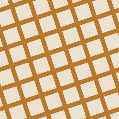 18/108 degree angle diagonal checkered chequered lines, 18 pixel lines width, 59 pixel square size, Pirate Gold and Quarter Spanish White plaid checkered seamless tileable
