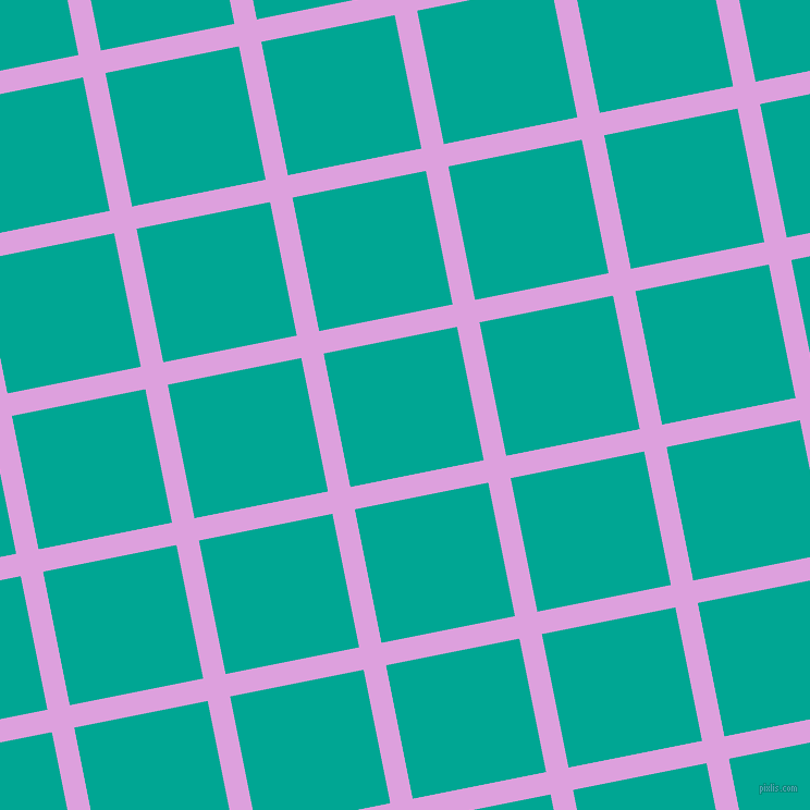 11/101 degree angle diagonal checkered chequered lines, 21 pixel lines width, 125 pixel square size, Plum and Persian Green plaid checkered seamless tileable