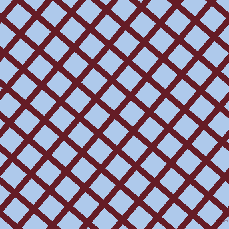 49/139 degree angle diagonal checkered chequered lines, 21 pixel lines width, 66 pixel square size, Pohutukawa and Tropical Blue plaid checkered seamless tileable