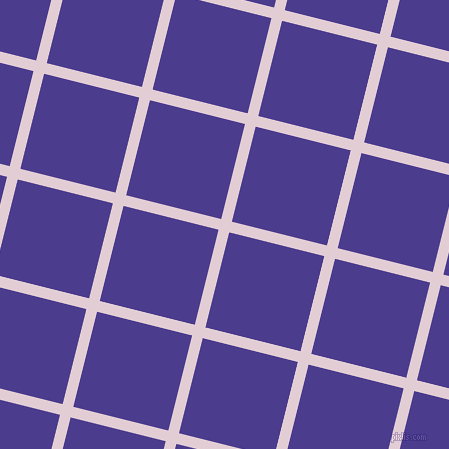 76/166 degree angle diagonal checkered chequered lines, 11 pixel line width, 98 pixel square size, Prim and Blue Gem plaid checkered seamless tileable