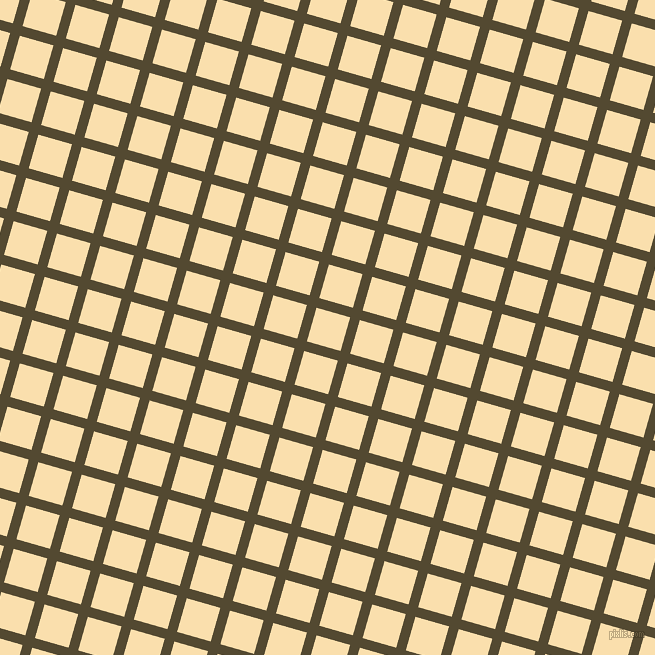 74/164 degree angle diagonal checkered chequered lines, 10 pixel lines width, 35 pixel square size, Punga and Peach-Yellow plaid checkered seamless tileable