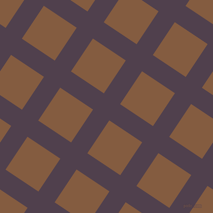 56/146 degree angle diagonal checkered chequered lines, 38 pixel lines width, 77 pixel square size, Purple Taupe and Potters Clay plaid checkered seamless tileable