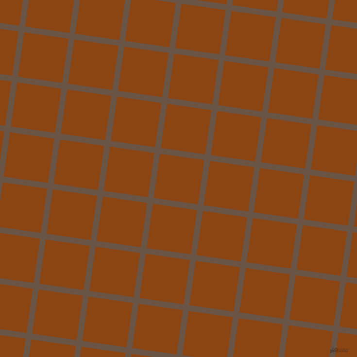 82/172 degree angle diagonal checkered chequered lines, 12 pixel lines width, 92 pixel square size, Quincy and Saddle Brown plaid checkered seamless tileable