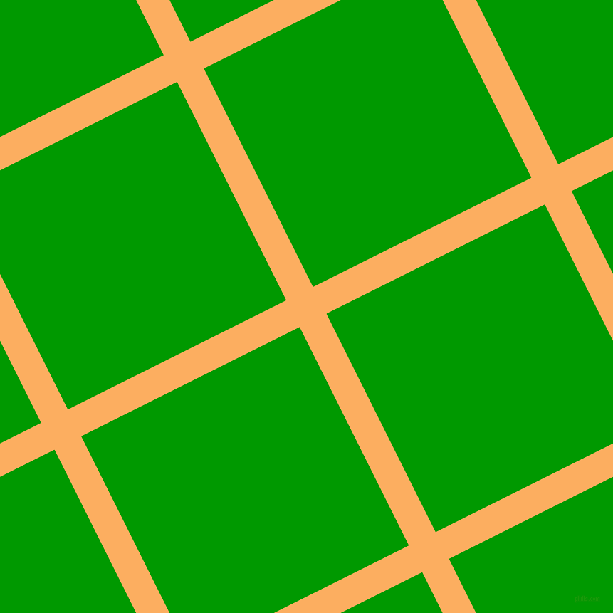 27/117 degree angle diagonal checkered chequered lines, 42 pixel line width, 343 pixel square size, Rajah and Islamic Green plaid checkered seamless tileable