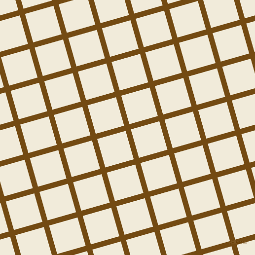 16/106 degree angle diagonal checkered chequered lines, 11 pixel line width, 60 pixel square size, Raw Umber and Buttery White plaid checkered seamless tileable