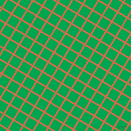 59/149 degree angle diagonal checkered chequered lines, 6 pixel lines width, 32 pixel square size, Red Damask and Pigment Green plaid checkered seamless tileable