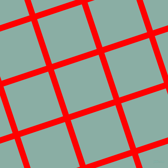 18/108 degree angle diagonal checkered chequered lines, 20 pixel line width, 155 pixel square size, Red and Sea Nymph plaid checkered seamless tileable