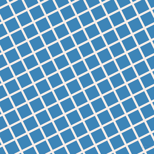 27/117 degree angle diagonal checkered chequered lines, 7 pixel line width, 38 pixel square size, Rose White and Curious Blue plaid checkered seamless tileable