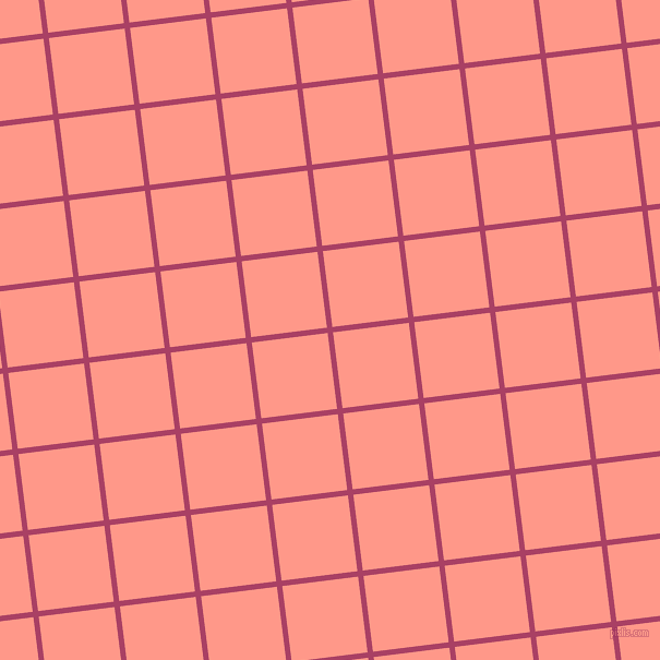 7/97 degree angle diagonal checkered chequered lines, 5 pixel line width, 70 pixel square size, Rouge and Mona Lisa plaid checkered seamless tileable