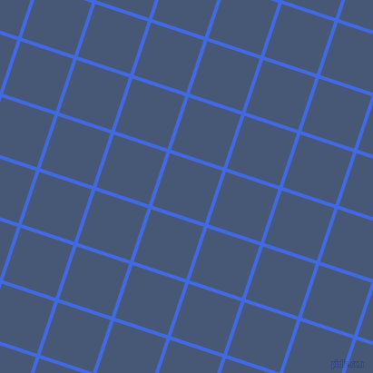 72/162 degree angle diagonal checkered chequered lines, 4 pixel line width, 61 pixel square size, Royal Blue and Chambray plaid checkered seamless tileable