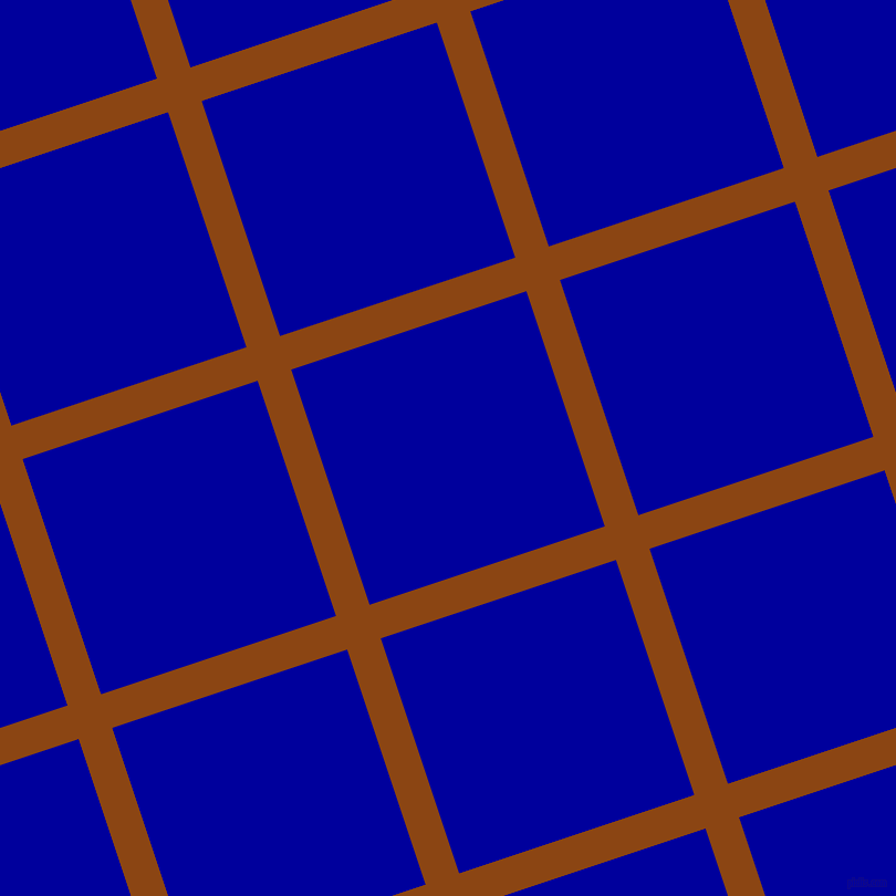 18/108 degree angle diagonal checkered chequered lines, 32 pixel line width, 224 pixel square size, Saddle Brown and New Midnight Blue plaid checkered seamless tileable