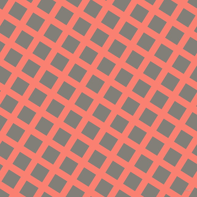 58/148 degree angle diagonal checkered chequered lines, 22 pixel lines width, 46 pixel square size, Salmon and Concord plaid checkered seamless tileable
