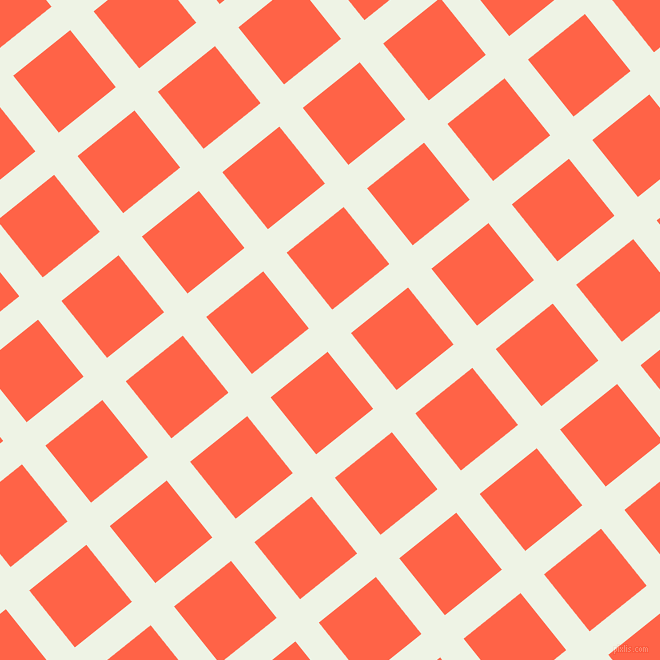 39/129 degree angle diagonal checkered chequered lines, 30 pixel line width, 73 pixel square size, Saltpan and Tomato plaid checkered seamless tileable