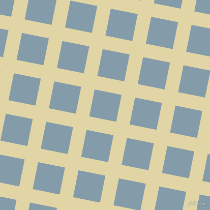 79/169 degree angle diagonal checkered chequered lines, 27 pixel lines width, 54 pixel square size, Sapling and Bali Hai plaid checkered seamless tileable