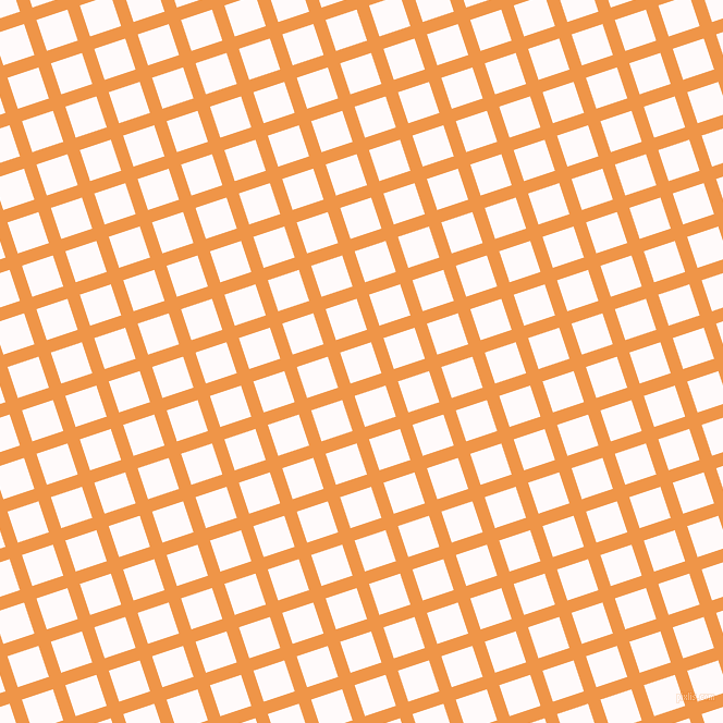18/108 degree angle diagonal checkered chequered lines, 12 pixel line width, 30 pixel square size, Sea Buckthorn and Snow plaid checkered seamless tileable