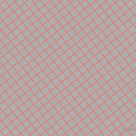 39/129 degree angle diagonal checkered chequered lines, 3 pixel line width, 20 pixel square size, Sea Pink and Bombay plaid checkered seamless tileable