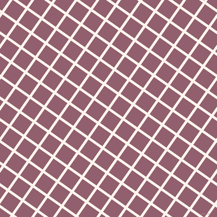 55/145 degree angle diagonal checkered chequered lines, 9 pixel lines width, 53 pixel square size, Seashell and Mauve Taupe plaid checkered seamless tileable