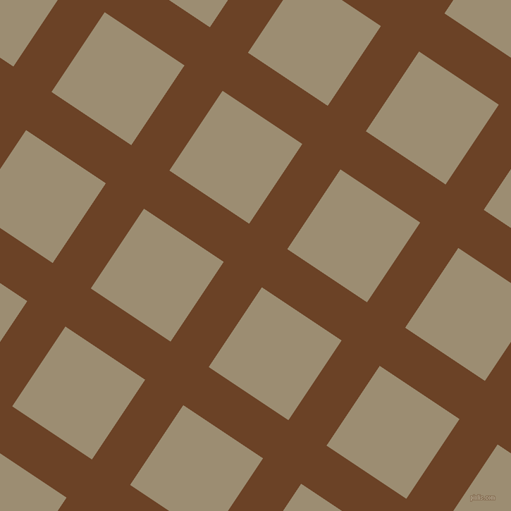 56/146 degree angle diagonal checkered chequered lines, 65 pixel line width, 136 pixel square size, Semi-Sweet Chocolate and Pale Oyster plaid checkered seamless tileable