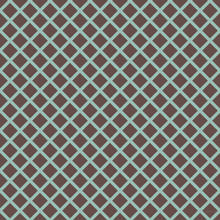 45/135 degree angle diagonal checkered chequered lines, 10 pixel line width, 35 pixel square size, Shadow Green and Congo Brown plaid checkered seamless tileable