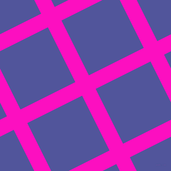 27/117 degree angle diagonal checkered chequered lines, 52 pixel line width, 210 pixel square size, Shocking Pink and Governor Bay plaid checkered seamless tileable